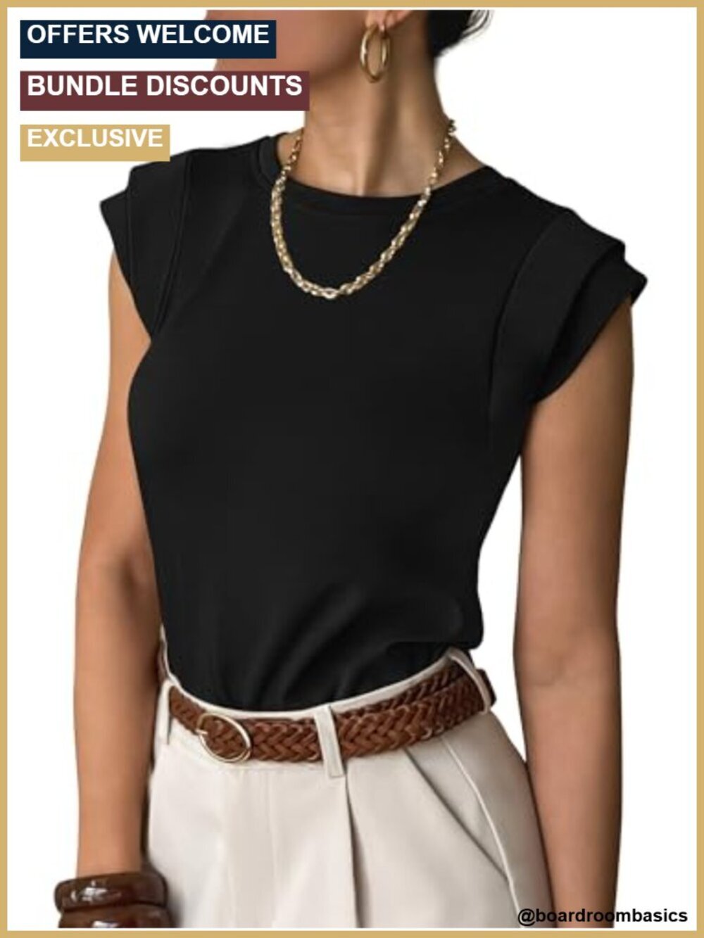 Women's Cap Sleeve Blouse Business Casual Work Top Stretchy Knit